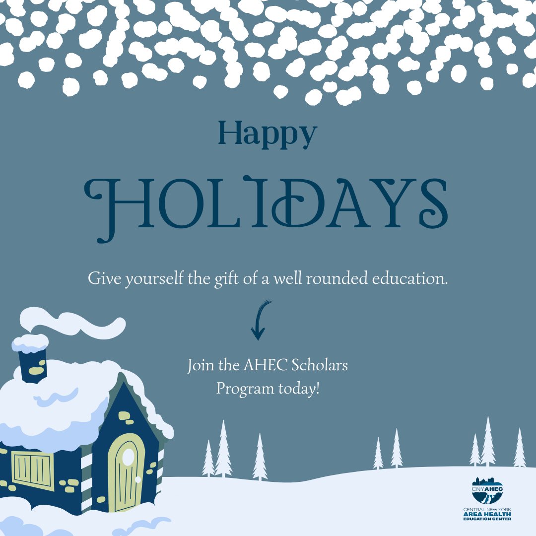 CNYAHEC's tweet photo. Have some free time over winter break? Join the AHEC Scholars program! 🌟

https://t.co/7G9UZxmd2E

#CNYAHEC #AHECScholars #NYSAHEC #HealthCareers https://t.co/WHbDdXuMV4