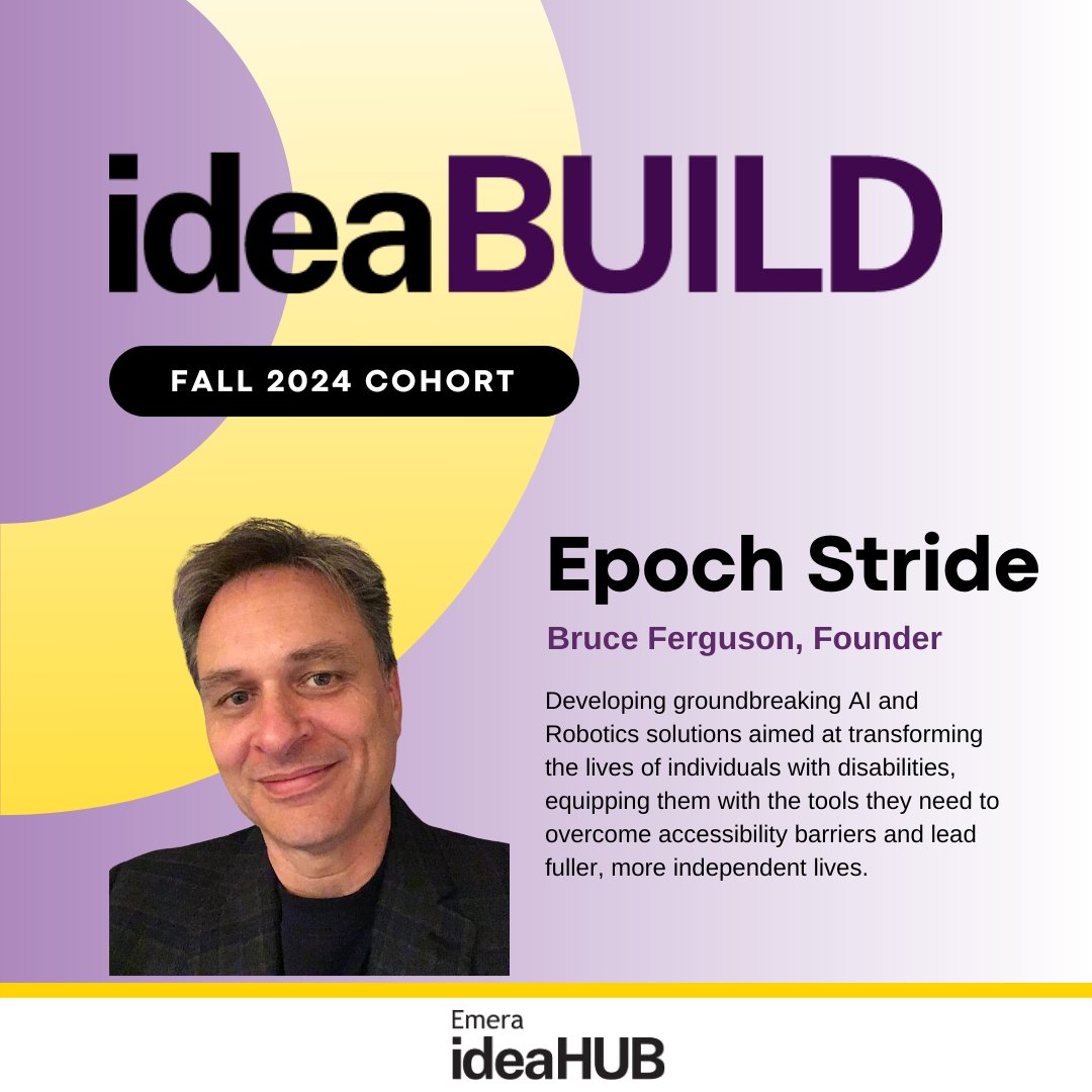 Join us in welcoming Bruce Ferguson, Founder of Epoch Stride, to our Fall 2024 #ideaBUILD Cohort 👏 We look forward to supporting this #MedTech startup on their product development journey at the Emera ideaHUB! #Innovation#Entrepreneurship #AtlanticCanada #NovaScotia