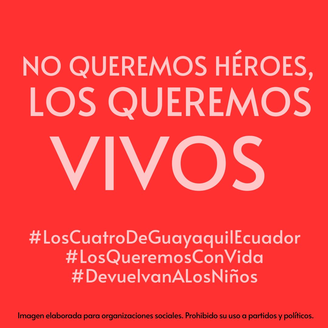cristinaburneos's tweet photo. #LosCuatroDeGuayaquilEcuador
#LosQueremosConVida
#DevuelvanALosNiños https://t.co/kfvIUxsJnX
