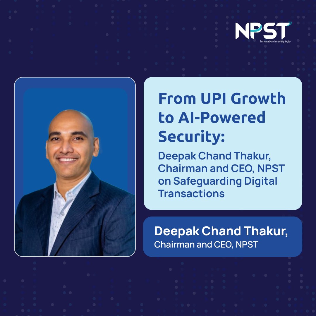 NpstLtd's tweet photo. Express Computers recently spoke to Deepak Chand Thakur on RegTech and a range of payment related issues.
Read More: https://t.co/B9CtYxUnWh
#digitalpayments #fintech #paymentsinnovation #digitaltransformation #fraudprevention #datasecurity #riskmanagement #ridp https://t.co/TfjmtAAeli