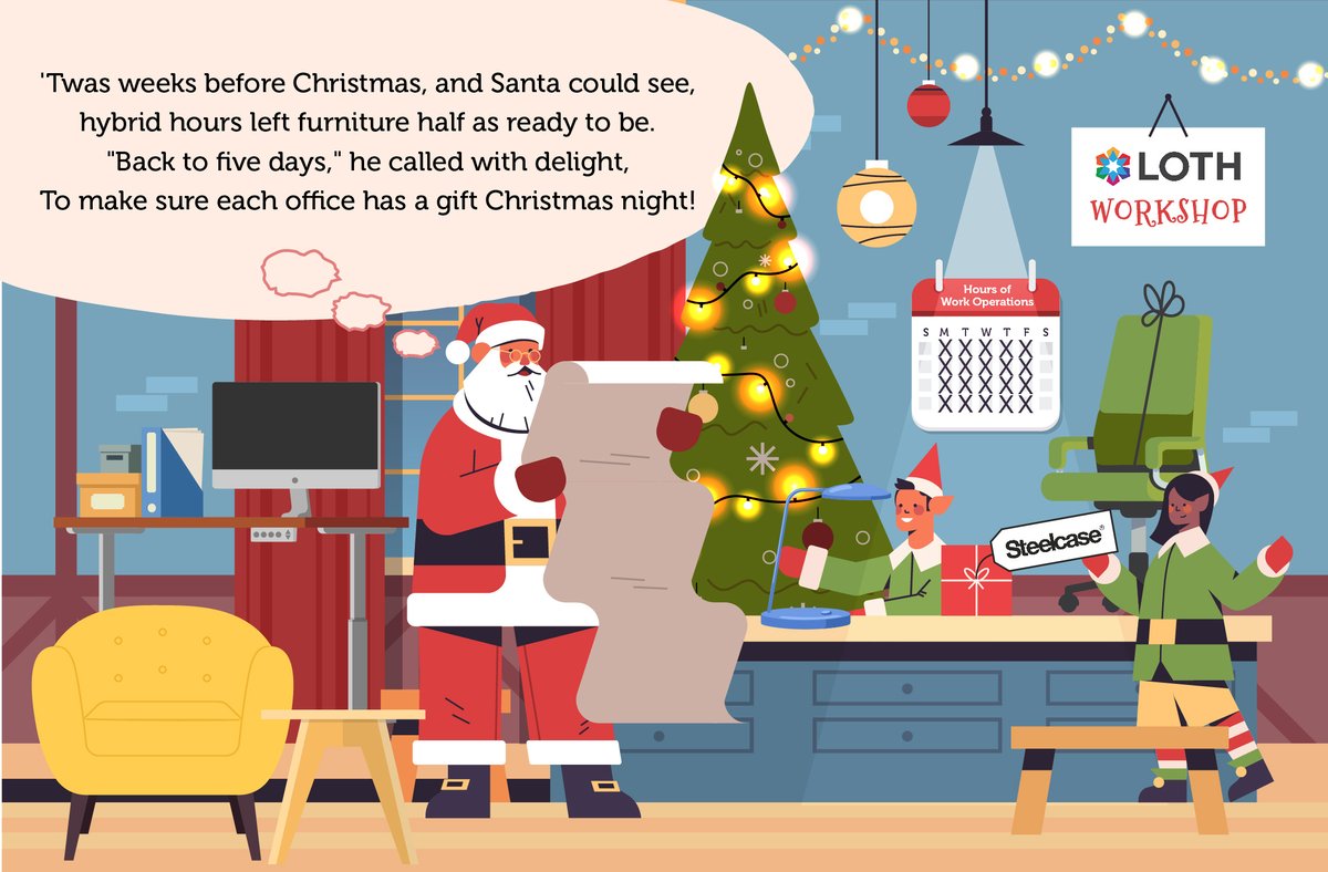 With the holiday season upon us, we know hybrid schedules can present their challenges. But just like Santa, we’re here to help ensure you’re ready for a smooth transition into the new year. We're grateful for the opportunity to help create an inspiring workplace environment!