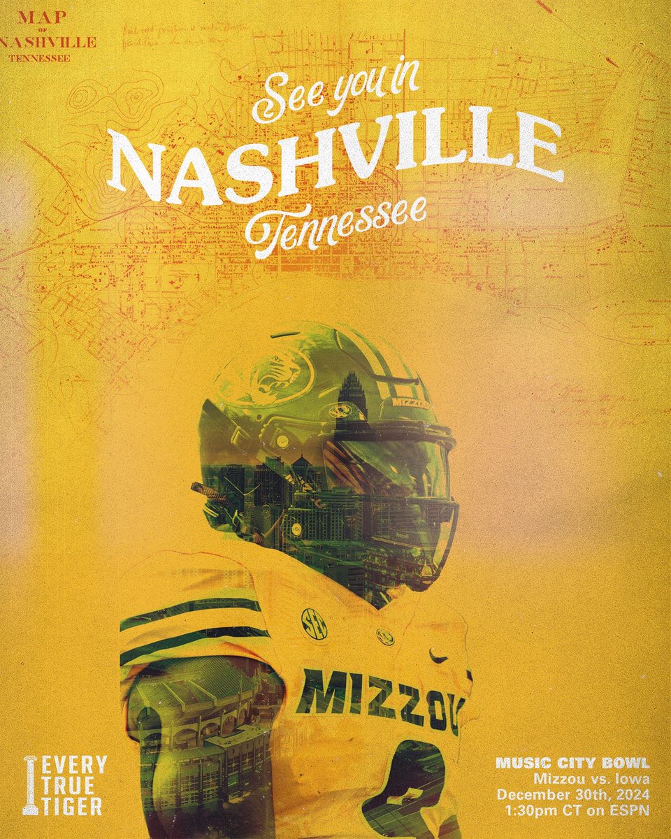Let's make Music City a home game. Loud and proud, Mizzou! #ETTB #MIZ@mizzoufootball <a href="/mizzouathletics/">Mizzou Athletics</a>
17 : Monday, December 30
: 1:30pm CT
: Nissan Stadium - Nashville, TN