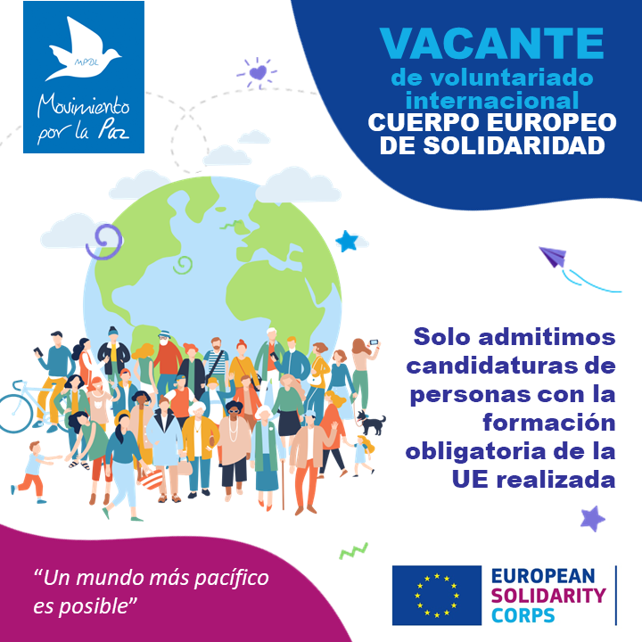VolunInterMPDL's tweet photo. 🔵 ¿Quieres realizar un voluntariado internacional?

🔎 Vacante del #CuerpoEuropeoDeSolidaridad con
@MovimientoxlPaz en #Uruguay.

Más info 👉 https://t.co/zdp1EcBtIm

#EUSolidarityCorps #EuropeanSolidarityCorps https://t.co/JPPTXeOuZR