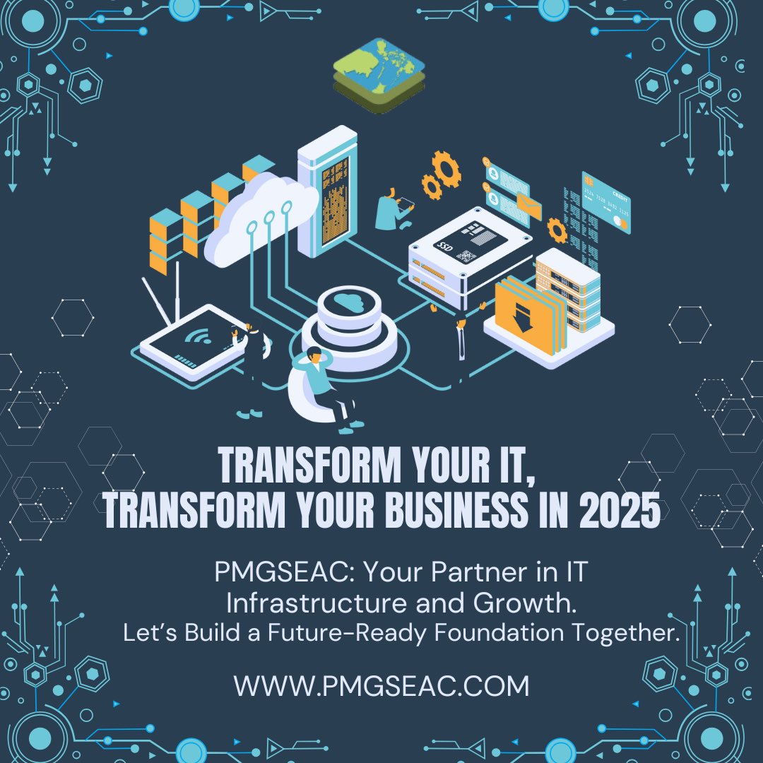 PmgSeac's tweet photo. Looking ahead to 2025, consider how PMGSEAC can help transform your IT infrastructure. From project management to support services, we have the solutions to drive your business forward.
 
📱 +1-703-912-0008 📞 +63472513448 📧 info@pmgseac.com
 
#PMGSEAC 
#ITInfrastructure https://t.co/y0ygn2zgzz