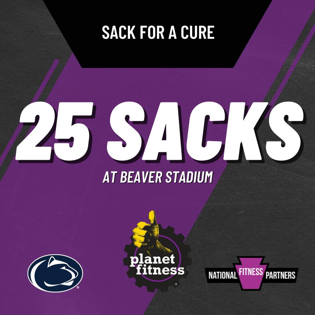 Through their partnership with <a href="/GoPSUsports/">Penn State Athletics</a>, @NationalFitnessPartners and <a href="/PlanetFitness/">Planet Fitness</a> supported <a href="/PennStateTHON/">PSU Dance Marathon</a> this season. The team has recorded 25 sacks in Beaver Stadium, bringing NFP’s THON donation amount to $25,000! #NFP will donate an extra $5,000 to THON! #ForTheKids