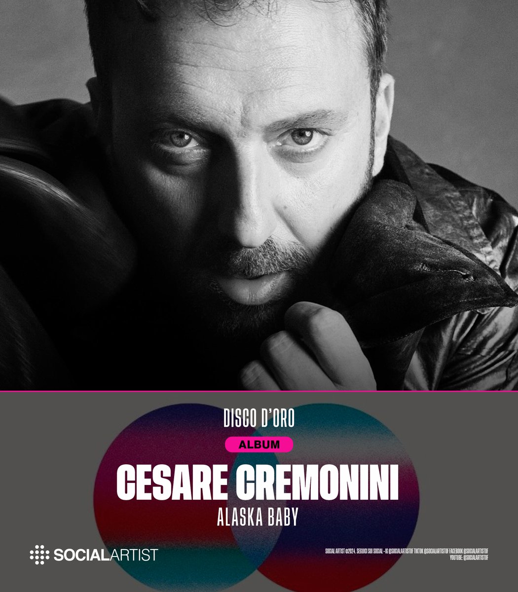 SocialArtistOF2's tweet photo. Certificazioni Album (@FIMI_IT): @CremoniniCesare, #AlaskaBaby Disco d'oro (25.000 copie vendute) https://t.co/i1nPBPUTBQ