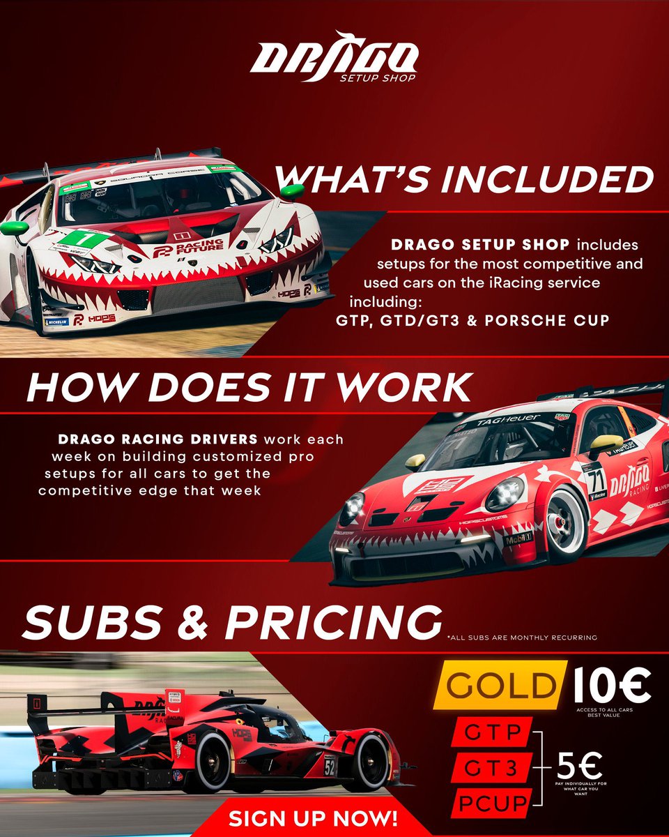 ANUNCIO!🏁

Es un placer anunciar que durante los próximos meses voy a estar colaborando con Drago Setup Shop <a href="/DragoRacing69/">Drago Racing</a>, usando sets del máximo nivel, por pilotos top como:

Carlos Fenollosa.
Nicolás Rubilar.
Manuel Troncoso.
Ricardo Rico.
Nico Mateo.
Vlad Khimichev y más.