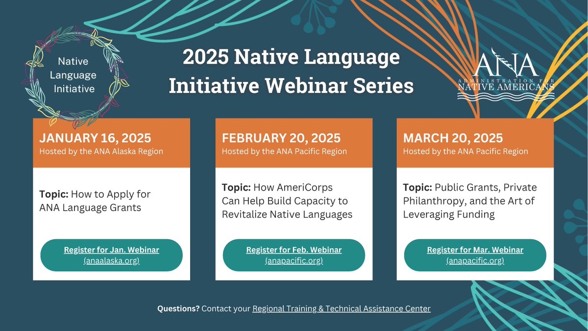 Sign up for ANA's Native Language Initiative webinar series today! Visit bit.ly/3P6sNSx to register for January's session. #ANA #NativeLanguages #NativeAmerican