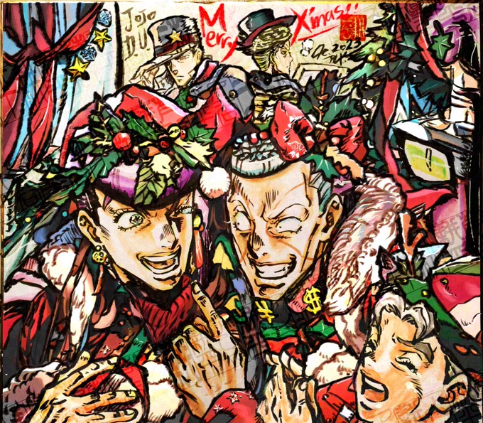 Merry Xmas#クリスマス #Xmas #MerryChristmas #暗殺者チーム #暗チ #jojo #ファントムブラッド #ダイヤモンドは砕けない #黄金の風 #jojo_anime #jjbafanart #Xmas  #JJBA #DailyPost 