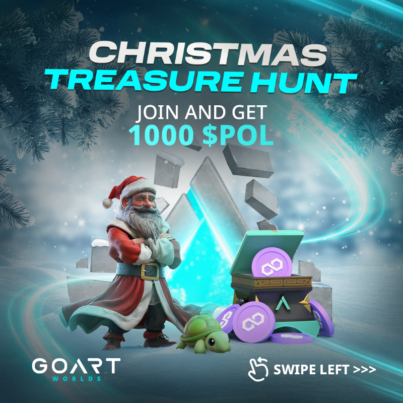 goartworlds's tweet photo. 🎅✨ Dive into the Christmas Treasure Hunt! 🎄

Step into the portals, collect Party Points, and compete for your share of 1,000 $POL rewards! 🚀

⏳ Start Date: Dec 23, 16:00 UTC
⏳ End Date: Dec 31, 20:59 UTC

🌟 The question is: Are you ready to win?