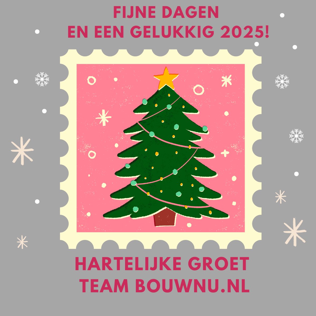 We wensen jou hele fijne dagen en een gezond en gelukkig 2025. Graag tot in 'het volgende jaar'! 🌟🎆Team Bouwnu.nl