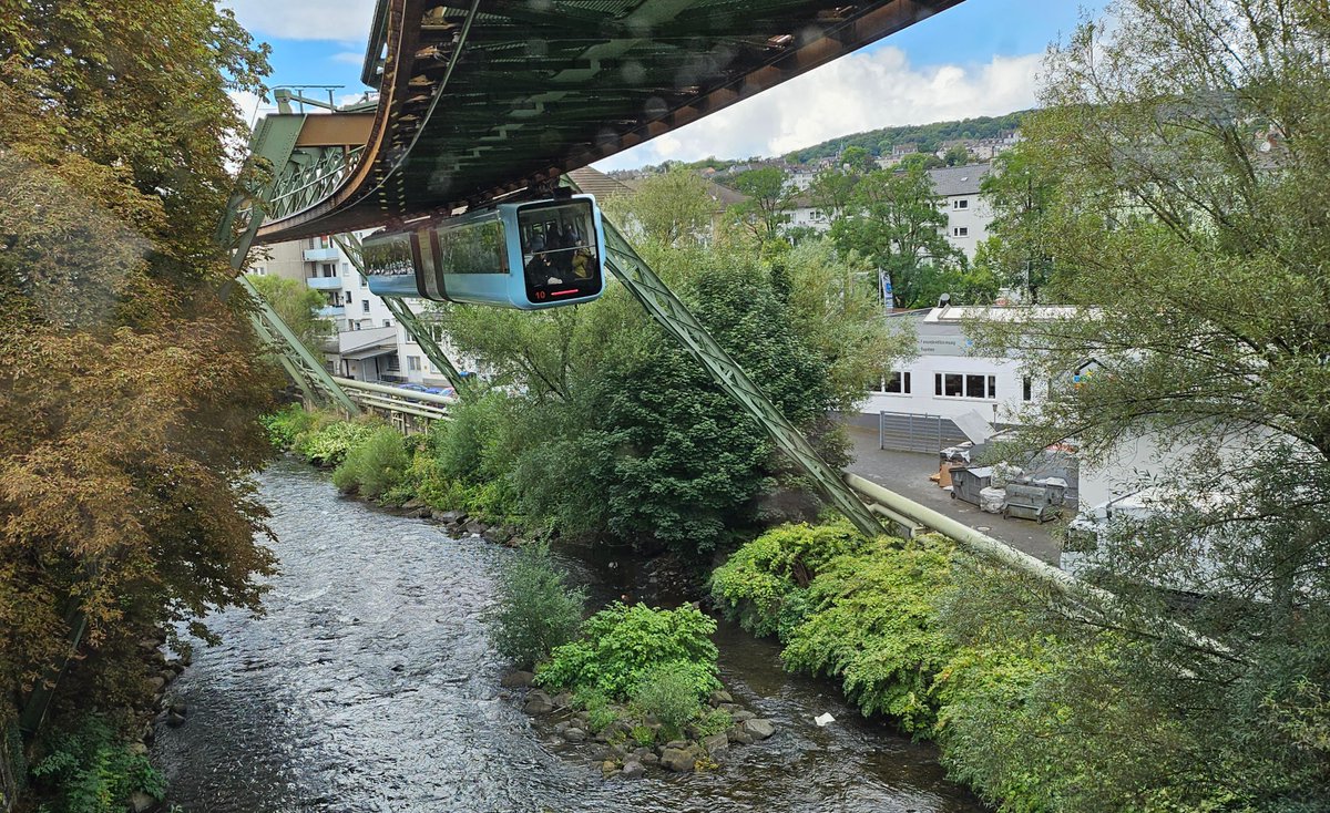 EuropeExplored's tweet photo. No. 9: Wuppertal Schwebebahn.
Unique within Europe, this suspended monorail with hanging carriages runs for 13km along the Wupper valley. In September, we rode its full length and back again, stopping off to visit the family home of Friedrich Engels.
#EuropeExploredTop50 https://t.co/RhlJ5GxAuu