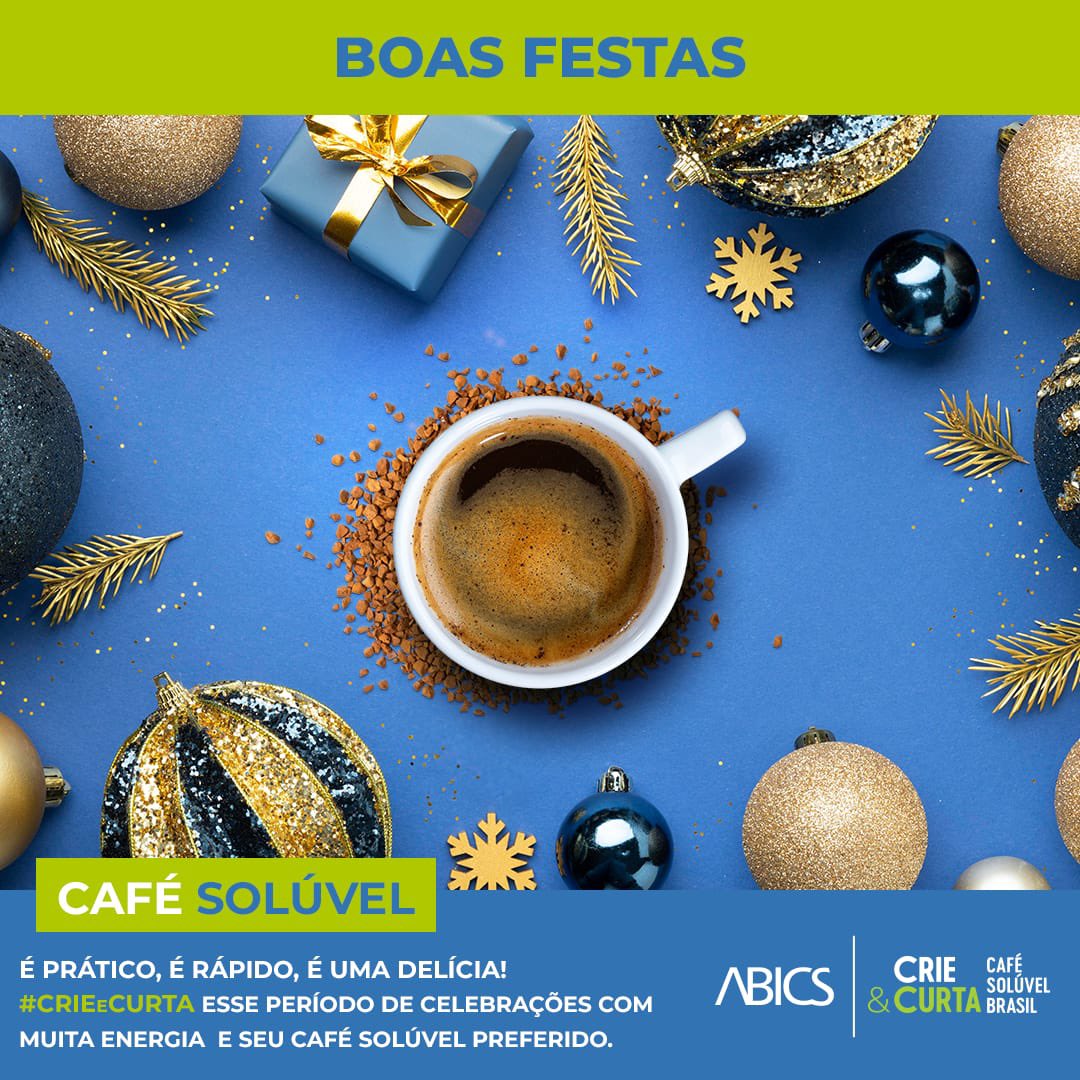 abicsoficial's tweet image. #crieecurta as celebrações de fim de ano com a energia de seu café solúvel preferido. Boas festas! ☕️