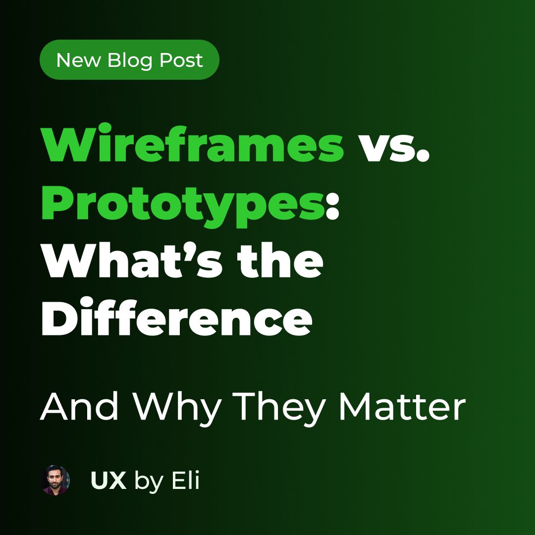 Wireframes show the structure. Prototypes bring ideas to life. Knowing the difference saves time, money, and frustration in product design. Learn why both matter: uxbyeli.com/blog
#UXDesign #Prototyping #Wireframes #StartupDesign #ProductDesign