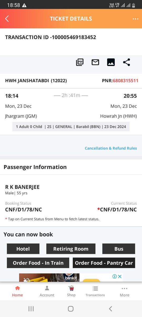 RajibKumarBane8's tweet photo. @narendramodi @RailMinIndia in the morning while coming by 18033 train was late by two hrs now while returning 12022 is late by more than two hrs. Either perform or get down from the chair, you have no right to cheat the people of India. https://t.co/U08PdAUnPo