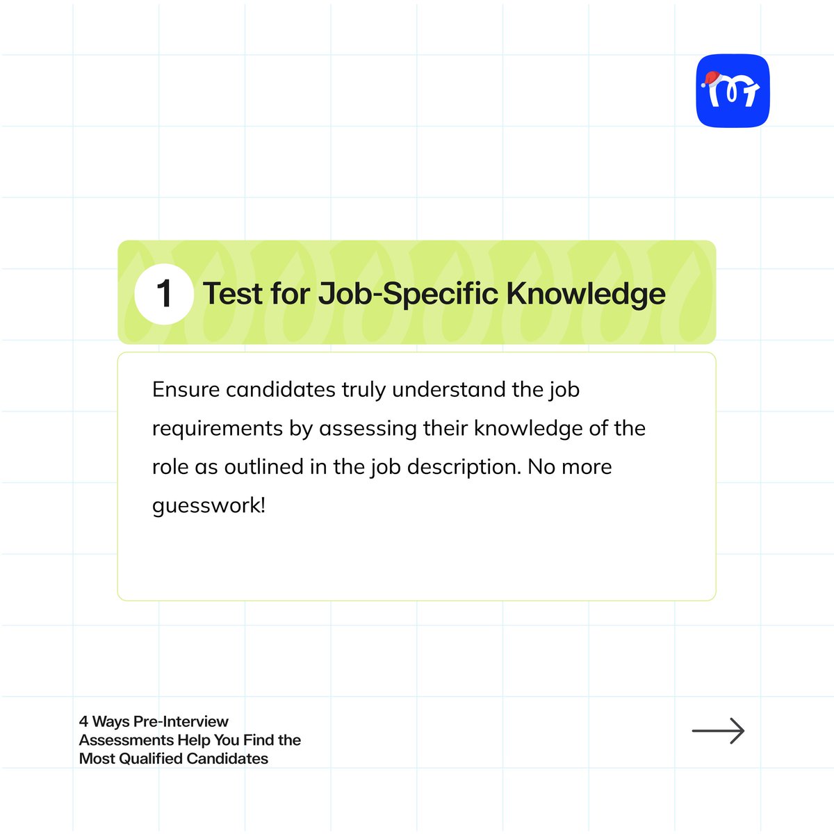 MTestHub's tweet photo. It's the eve of Christmas eve! 🎉

Before you go fully into holiday mode, check out these 4 reasons to use customized assessments in the early stages of your hiring process in 2025. Even before interviews! https://t.co/xVm4wEG3tx