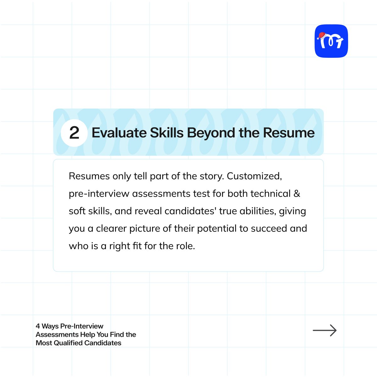 MTestHub's tweet photo. It's the eve of Christmas eve! 🎉

Before you go fully into holiday mode, check out these 4 reasons to use customized assessments in the early stages of your hiring process in 2025. Even before interviews! https://t.co/xVm4wEG3tx