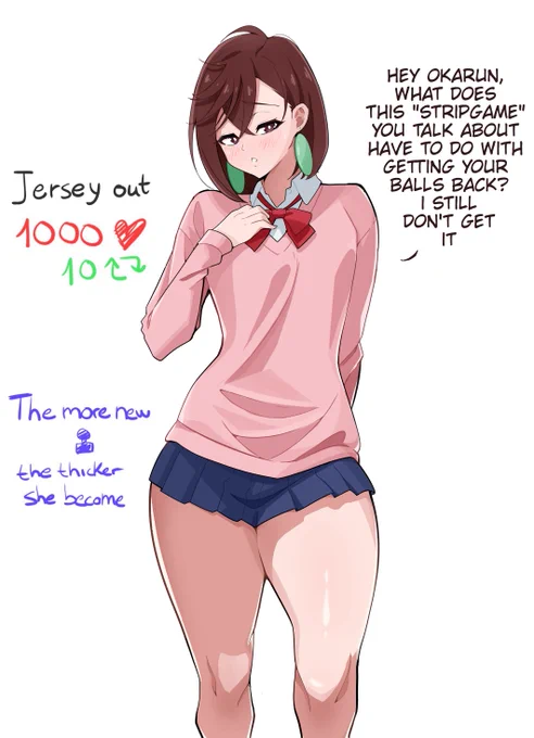 Momo Ayase stripgame but she gets thicker like her granny :-D 