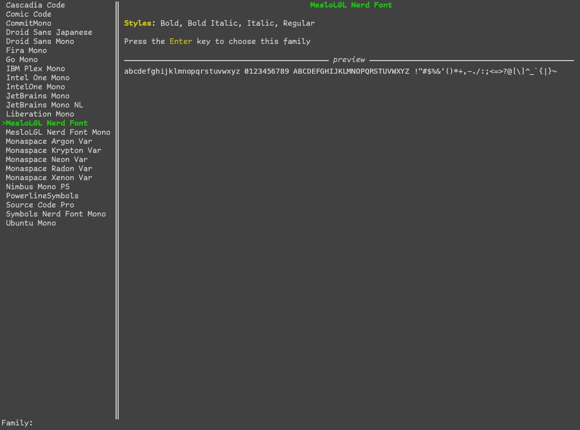 dave77459's tweet image. I use the Kitty terminal, and just found out about the choose-fonts kitten.  It is awesome!

&amp;gt; kitty +kitten choose-fonts

What terminal font do you use?  It needs nerdfonts for it to work for me, but I am interested in your choice.
#terminal #kittyterminal #Linux #Nerd