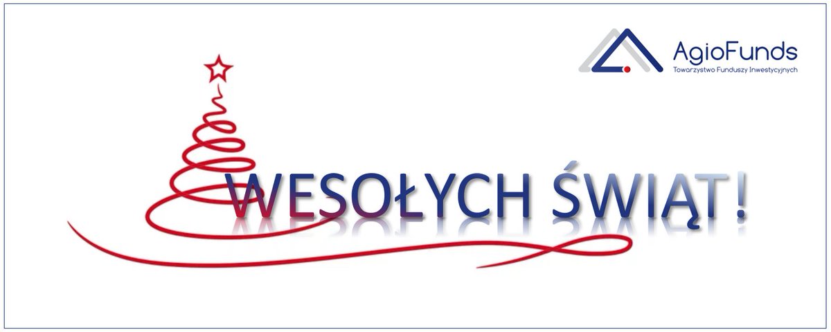 Z okazji Świąt Bożego Narodzenia pragniemy przekazać życzenia radości, spokoju i ciepła rodzinnego. Niech ten wyjątkowy czas obfituje w serdeczne spotkania i uśmiech bliskich.
Wesołych Świąt
Zespół AgioFunds TFI SA