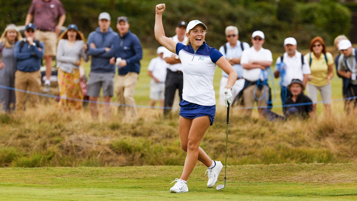 USGA (@usga) on Twitter photo Sara Byrne reacts to holing out her chip shot on the 17th hole during four-ball matches of the <a href="/CurtisCup/">Curtis Cup</a> at Sunningdale Golf Club. Sara Byrne reacts to holing out her chip shot on the 17th hole during four-ball matches of the <a href="/CurtisCup/">Curtis Cup</a> at Sunningdale Golf Club.