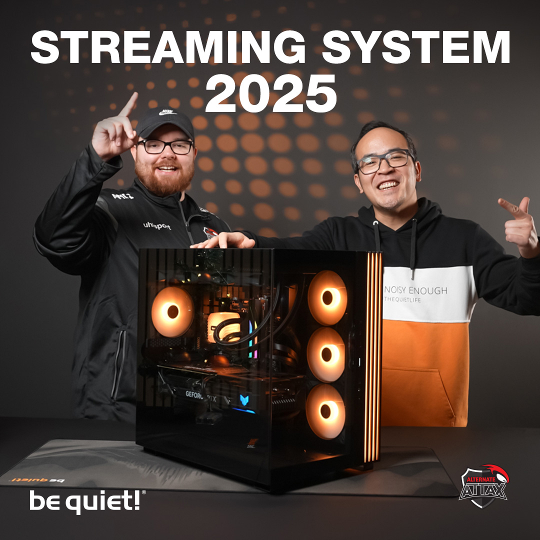 bequietofficial's tweet image. Your Streaming System for 2025!

In collaboration with @ATNattax and AdrianL from Alternate aTTaX, we proudly present the ultimate streaming PC—complete with valuable insights into the key aspects of building the perfect streaming setup.

➡️ Check out the full build and interview…