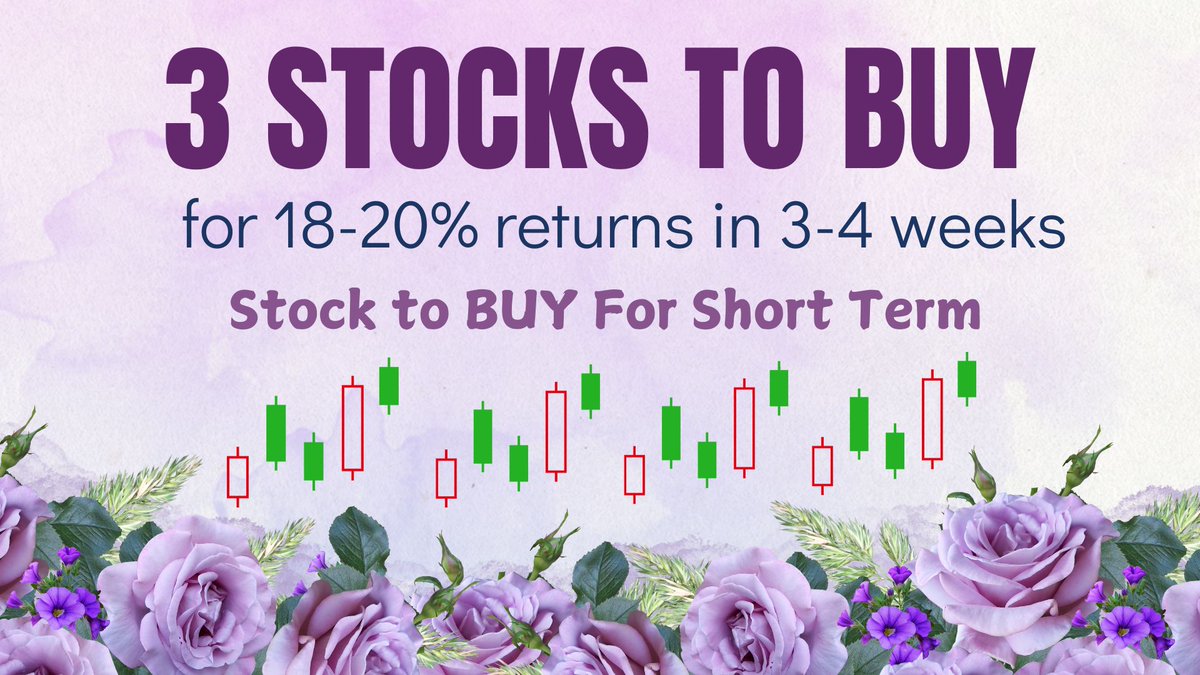🔥 𝟯 𝗦𝘁𝗼𝗰𝗸 𝘁𝗼 𝗕𝗨𝗬 𝗳𝗼𝗿 𝗦𝗵𝗼𝗿𝘁 𝗧𝗲𝗿𝗺

⚡3 Stock with Targets
⚡For 18-20% Returns in 3-4 Weeks
⚡Base on Technical Analysis 

🎯 Short Video : youtu.be/FPHXDFAoEFE?si…

♻️ Retweet To Share
