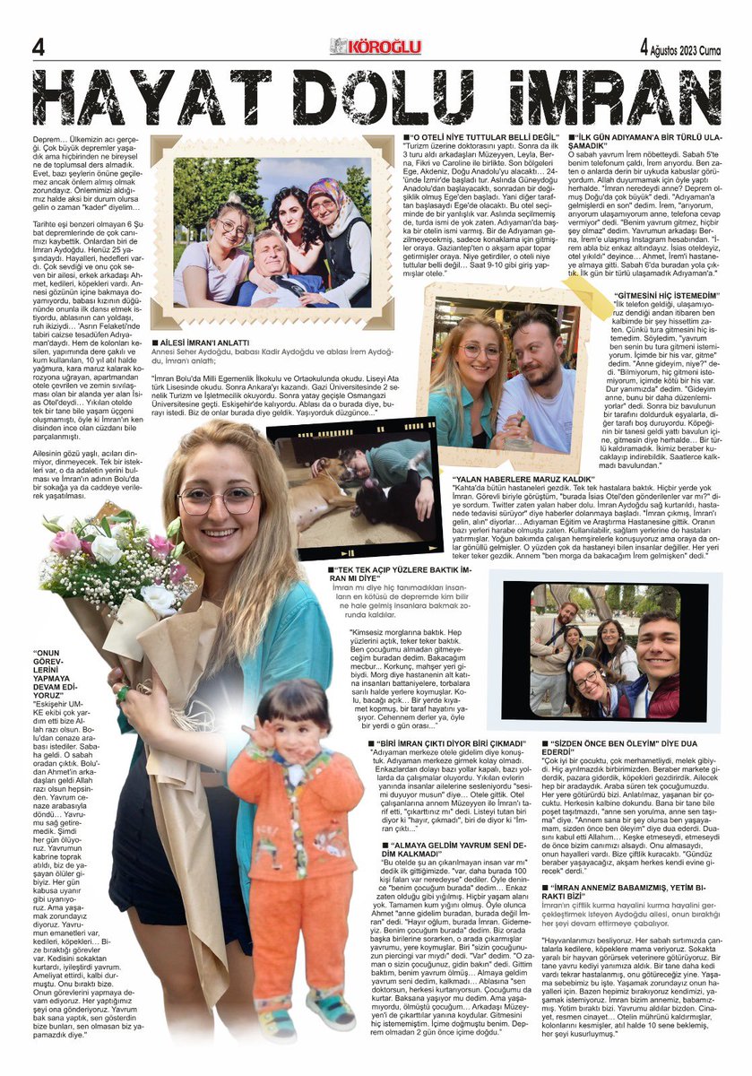 Hayat dolu, umut dolu bizim geleceğimiz iyi yanımız,merhametli yanımız,güzel kız kardeşim onun bizden alınmasına karşılık gelebilecek bir ceza mekanizması Allah’ın adaletinde bile yok.Sizden ricamız o katil insanların hiçbir şey olmamış gibi dolanmaması 
#çocuklariçinadalet