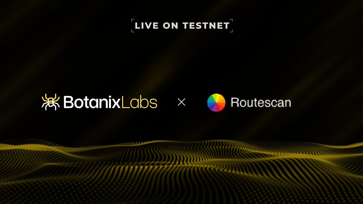 BotanixLabs's tweet photo. We're proud to be partners with the @routescan_io team to use their fast and reliable blockchain explorer toolkit to bring an advanced explorer experience to the Spiderchain! https://t.co/YPIW38hqDq