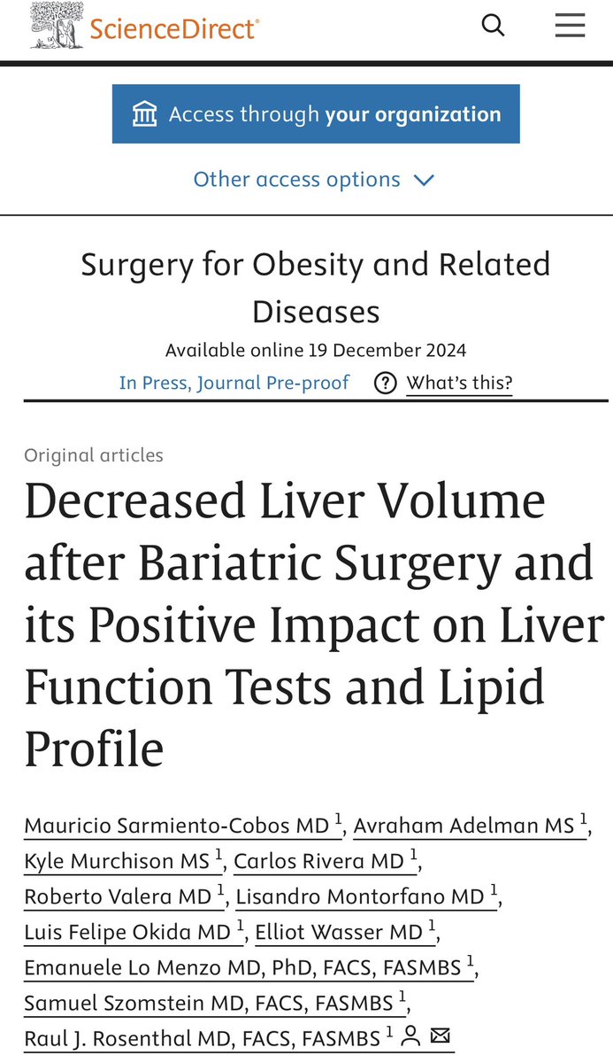 MauriSarCobos's tweet photo. Happy to share our latest publication where we describe the changes in liver volume following #BariatricSurgery and its impact on liver and lipid profiles. @RaulRosenthalMD @YANKEEDOC44 @montorl89 @SOARD_JOURNAL @SWexner @FelipeOkidaMD @AmCollSurgeons 

https://t.co/Z8EqnfTuHV https://t.co/54yUqkNT8g