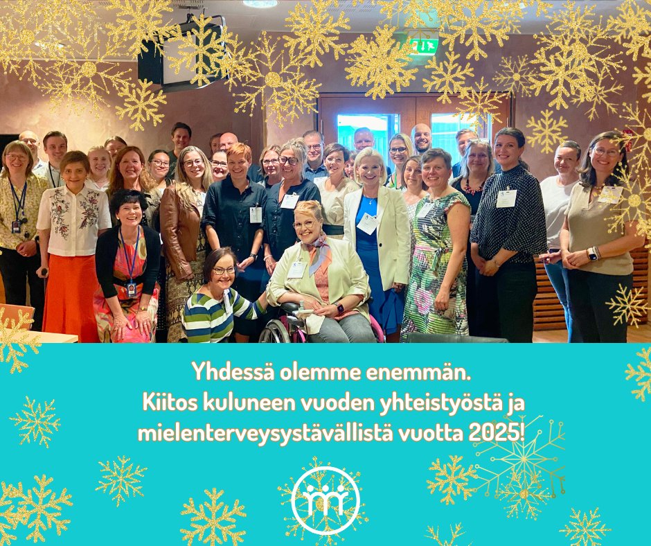 Mielenterveyspooli toivottaa rauhallista, palauttavaa joulua ja mielenterveysystävällistä vuotta 2025. 
Kiitos upeille yhteistyö- ja keskustelukumppaneillemme kuluneesta vuodesta!

Poolin väki lomailee ja palaa loppiaisen jälkeen jatkamaan työtä mielenterveyspolitiikan parissa.