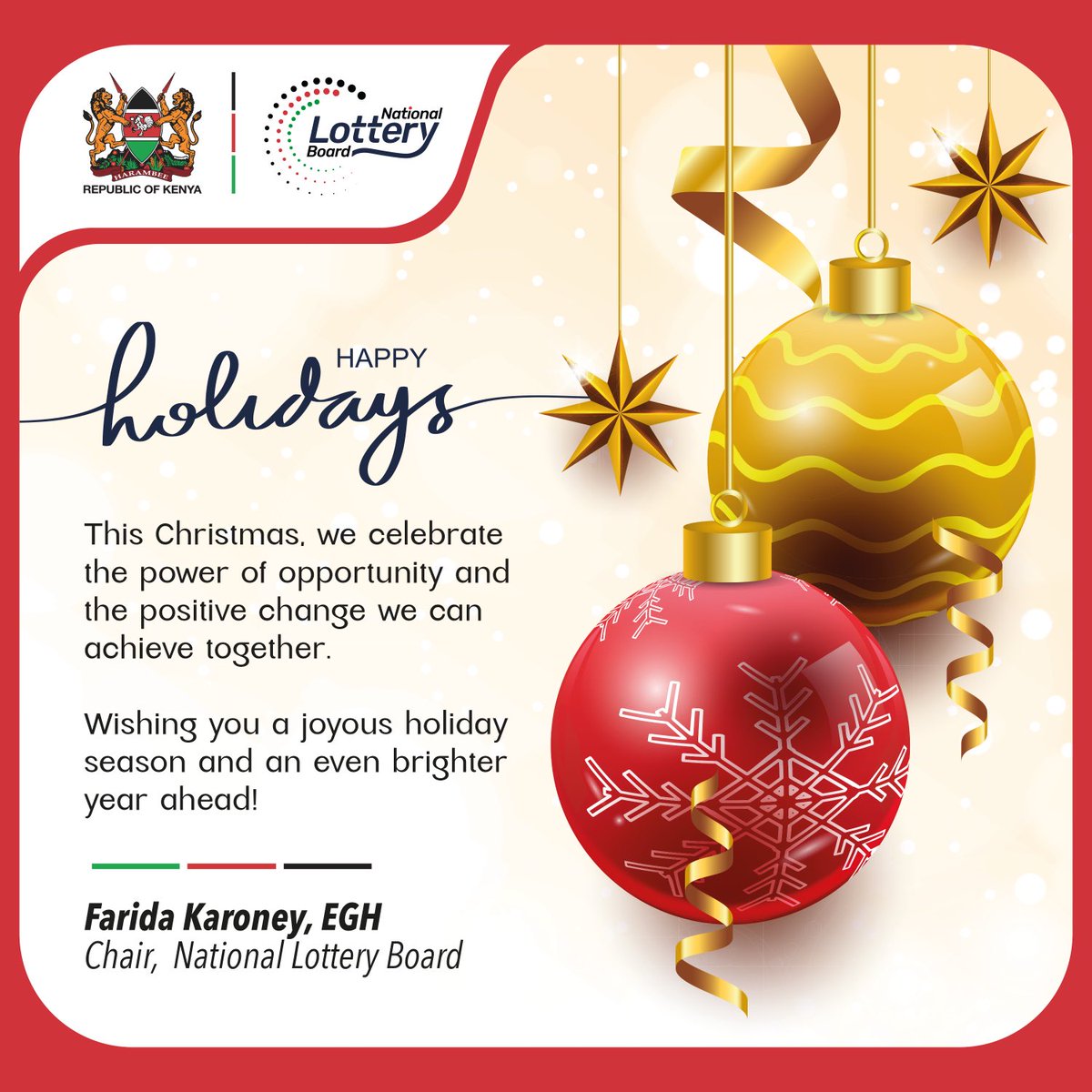 Good evening dear colleagues, friends and family. Happy holidays, remember to spread the cheer, joy and laughter