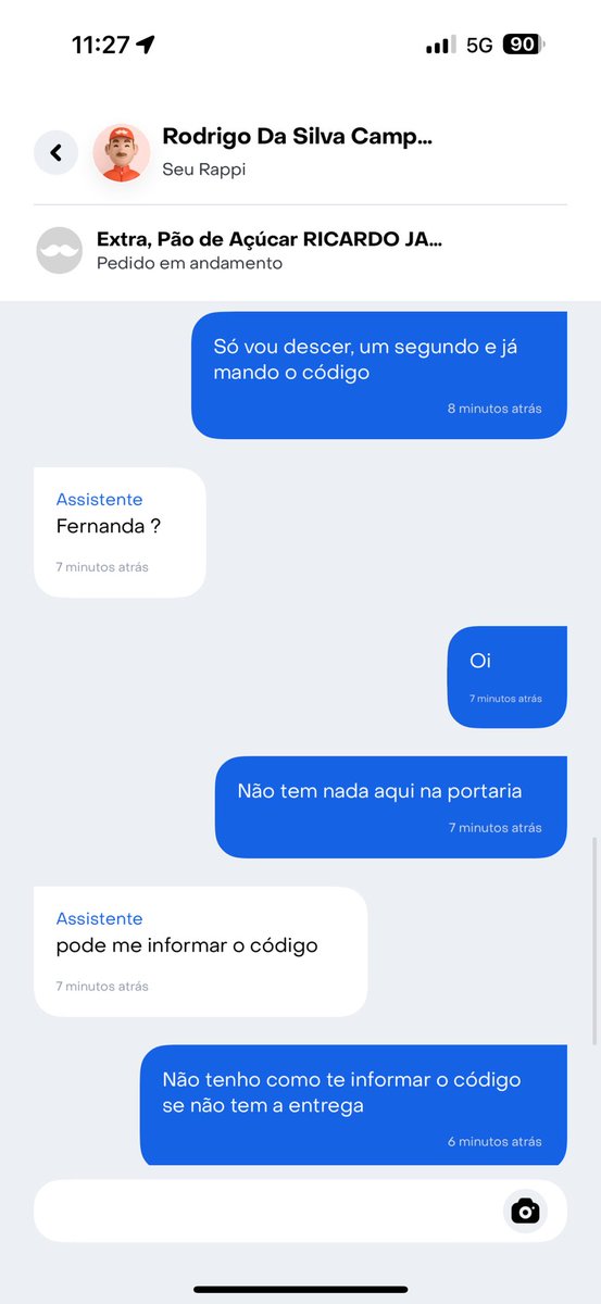 blessthemess's tweet photo. Acabei de tomar um Golpe pelo entregador da @RappiBrasil que eu não faço ideia como ele conseguiu o código pra encerrar o pedido sendo que eu não passei!! Perdi quase 500 reais nessa palhaçada 🤡 e agora dizem que se ele encerrou pelo código não tem reembolso!!!! https://t.co/NUXEFoSFpt
