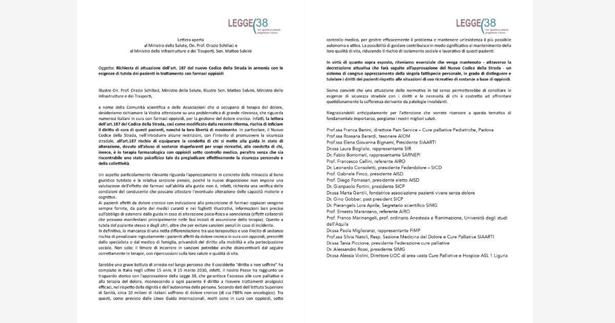 Nuovo Codice della Strada:#FCP sottoscrive la lettera aperta al Governo per tutelare i diritti tutela dei pazienti in trattamento con farmaci oppioidi  redatta dal Gruppo di lavoro “Legge 38, uno sguardo al presente progettando il futuro”
buff.ly/4053pD4
#CurePalliative