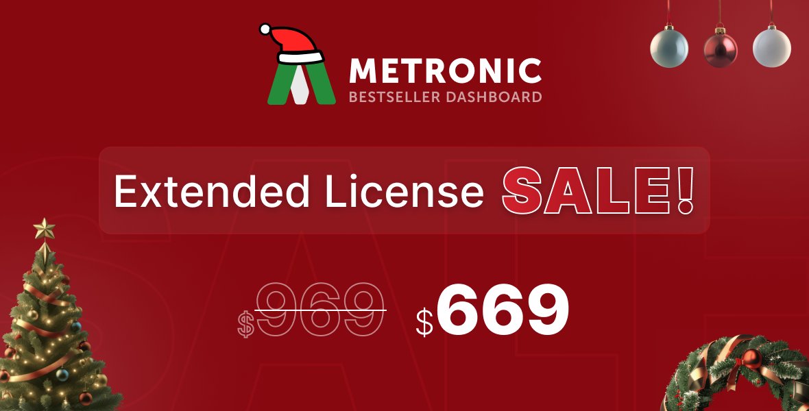 keenthemes's tweet photo. Extended License now at $669 – a $300 holiday discount.🎄
Exclusive to the Christmas SALE. 🎁
https://t.co/aJCw3eRtC8 https://t.co/URPITSwQ6E
