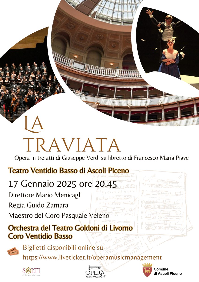 Venerdì 17 gennaio alle ore 20.45 al Teatro Ventidio Basso andrà in scena "La Traviata", opera in tre atti di Giuseppe Verdi su libretto di Francesco Maria Piave, con l'Orchestra del Teatro Goldoni di Livorno e il Coro Ventidio Basso.

facebook.com/ascolipiceno/p…