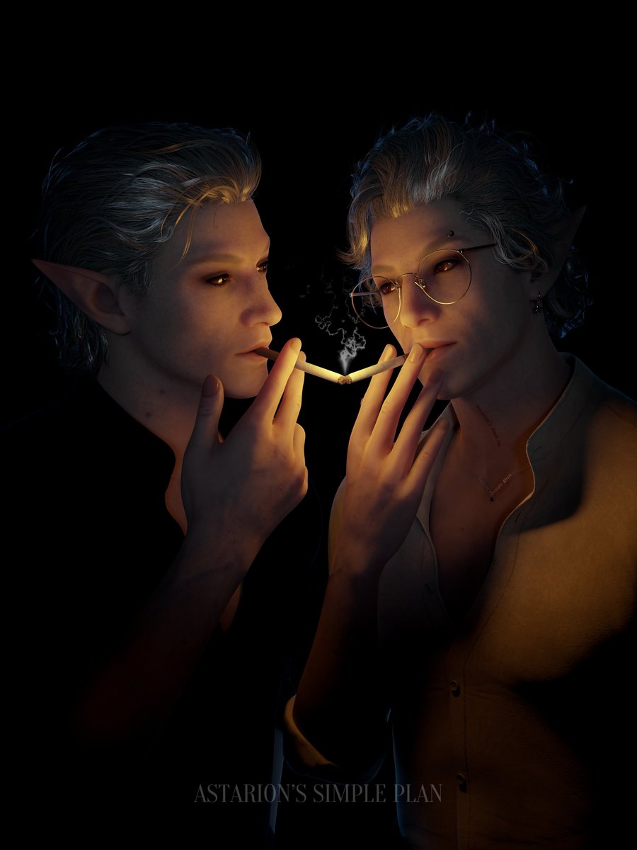 A nicotine kiss.
IDK, this is one of those scenes that makes me feel somehow erotic 🥹 especially with two Astarions🩶