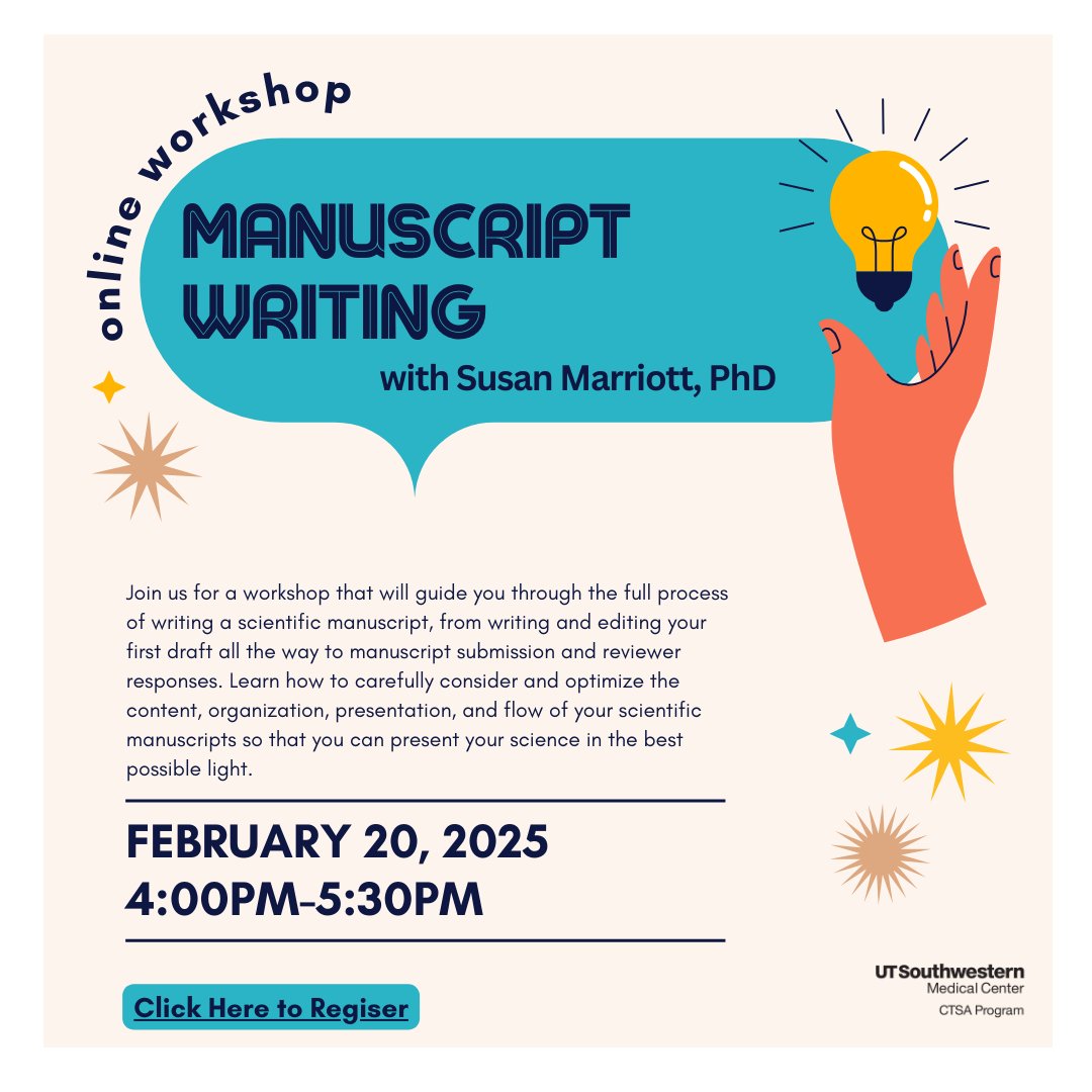 Still time to register!

Transform your ideas into a published manuscript! ✍️ Join our Manuscript Writing Workshop and take your research to the next level.

This Thurs. Feb. 20 @ 4:00PM via MS Teams!

Register: forms.microsoft.com/r/GZnJ4vJLys