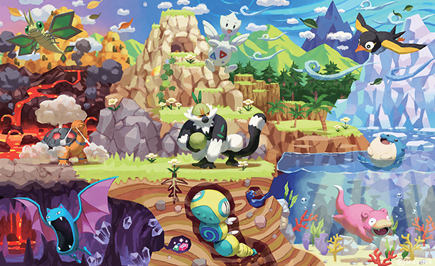 jordyusk's tweet photo. Ilustracion completa de las 9 cartas del artista @teeziro, que ha estado dibujando desde la expansion Fuerzas Temporales(TCG). https://t.co/s8qCKS6aam