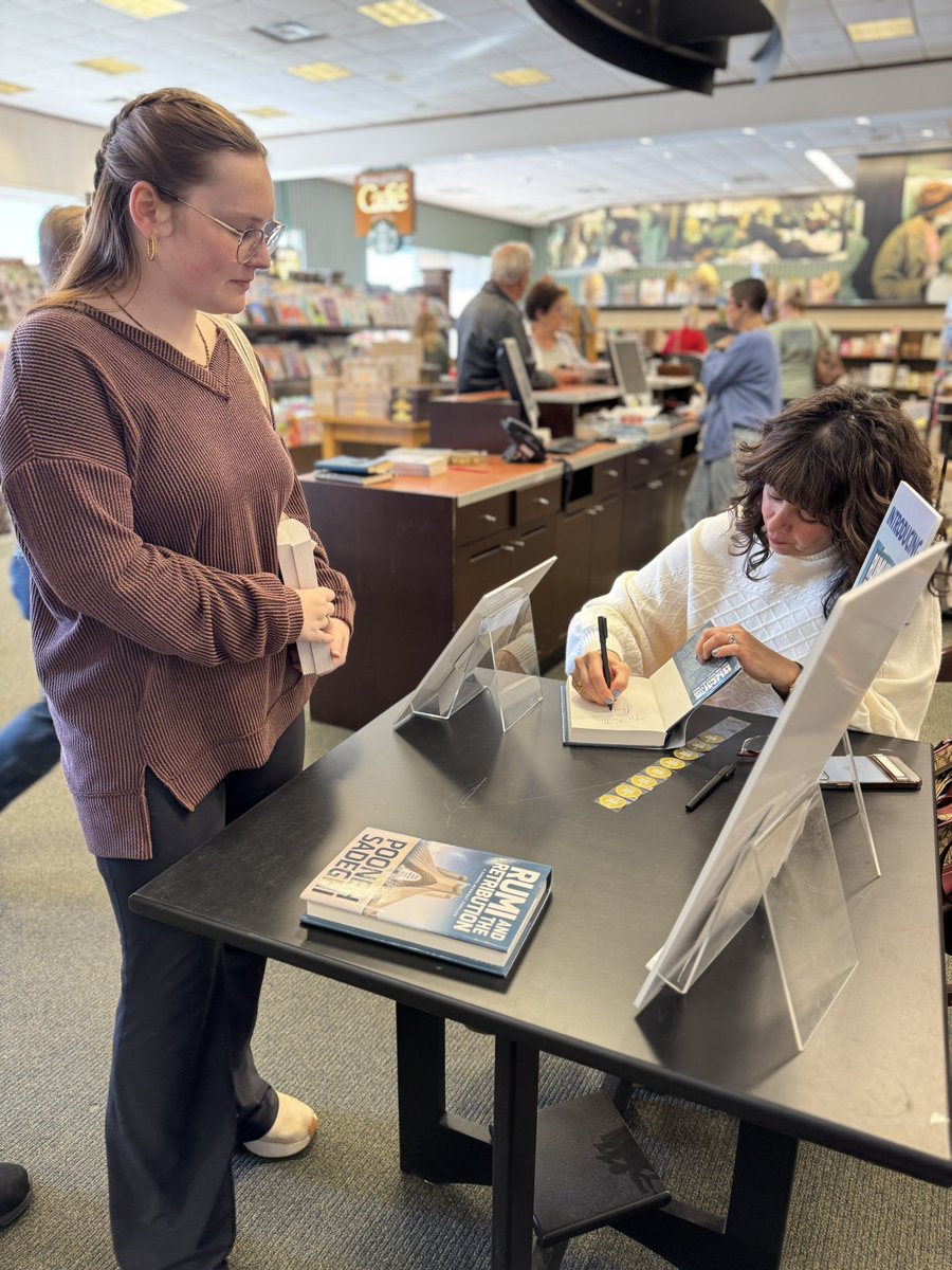 SadeghiPooneh's tweet photo. Thank to everyone who came to get a signed copy of my book! The store ran out of stock in an hour! #book #rumiandtheretribution #rumi #books #thrillerbooks #suspense #Travel #global #holidayseason #bookstagram #booktok #BookReview #AuthorsOfTwitter #authorscommunity #Bestseller https://t.co/huhImbYMDV