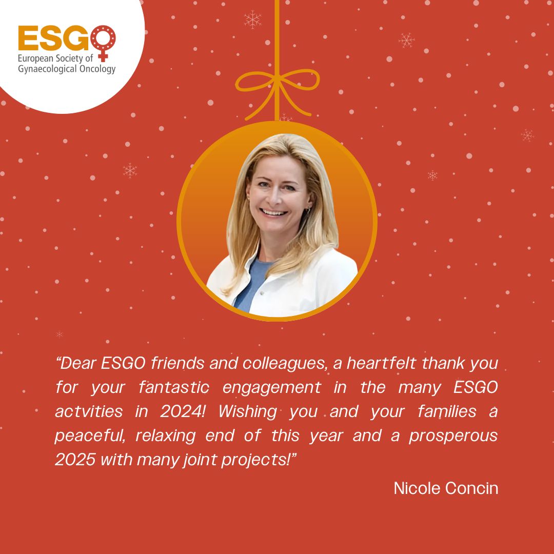 ESGO (@esgo_society) on Twitter photo The ESGO Council, Networks & Committee members wish you, your patients, and your loved ones a warm and healthy 2024 holiday season!
✨✨✨
ESGO President <a href="/annafagottimd/">Anna Fagotti</a>
Vice-President <a href="/majapakiz/">Maja Pakiž</a>
President-Elect Jalid Sehouli
Past President Nicole Concin The ESGO Council, Networks & Committee members wish you, your patients, and your loved ones a warm and healthy 2024 holiday season!
✨✨✨
ESGO President <a href="/annafagottimd/">Anna Fagotti</a>
Vice-President <a href="/majapakiz/">Maja Pakiž</a>
President-Elect Jalid Sehouli
Past President Nicole Concin