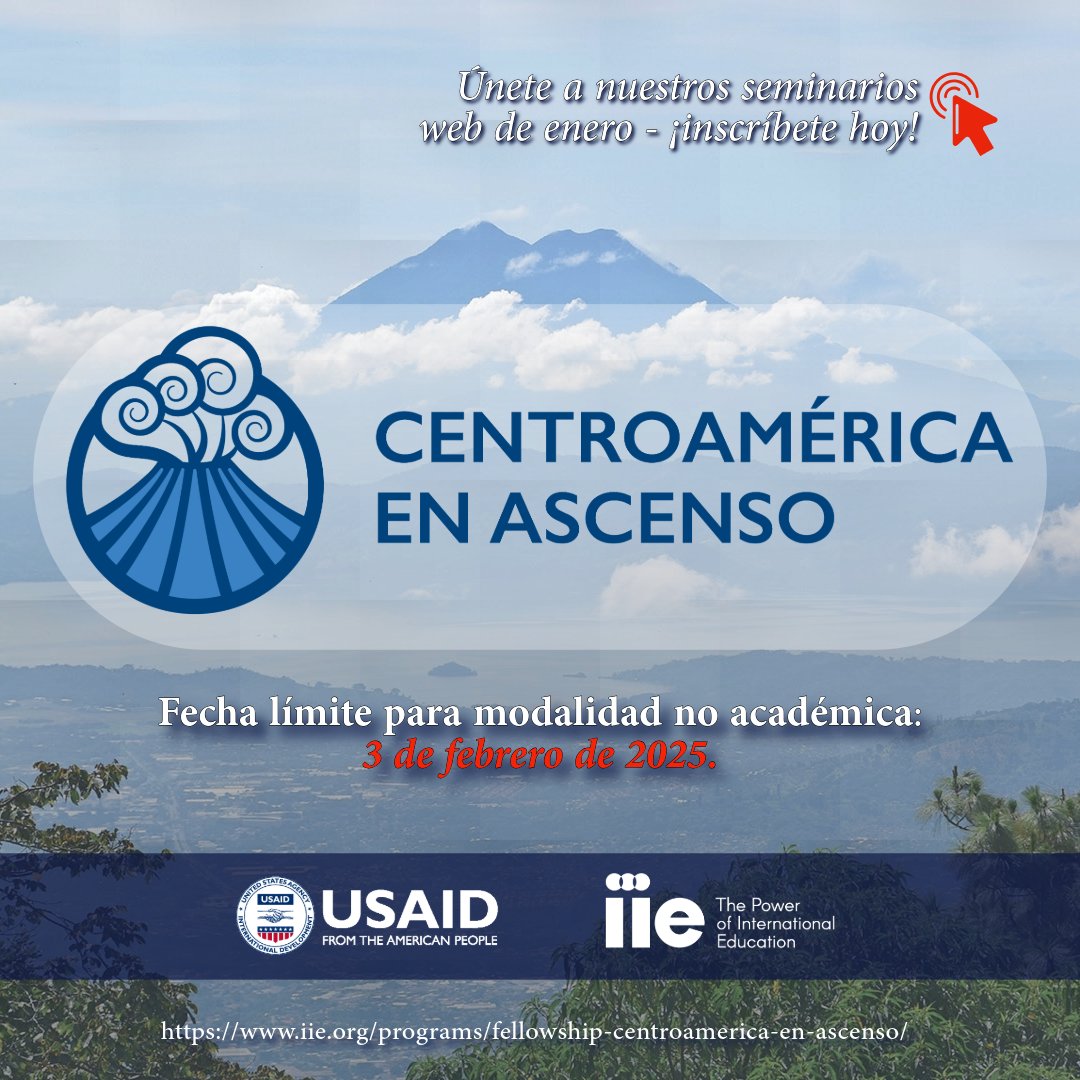 📢 #Sesiones informativas para enero 2025!

🗓️ #Convocatoria abierta hasta el 3 de febrero para la modalidad #noacadémica en la Universidad de #Florida y la Universidad de #NotreDame. Dirigido a Agentes #Anticorrupción de 🇸🇻 🇬🇹 🇭🇳 🇳🇮.

🔗 Registro 👉 shorturl.at/LV6pi