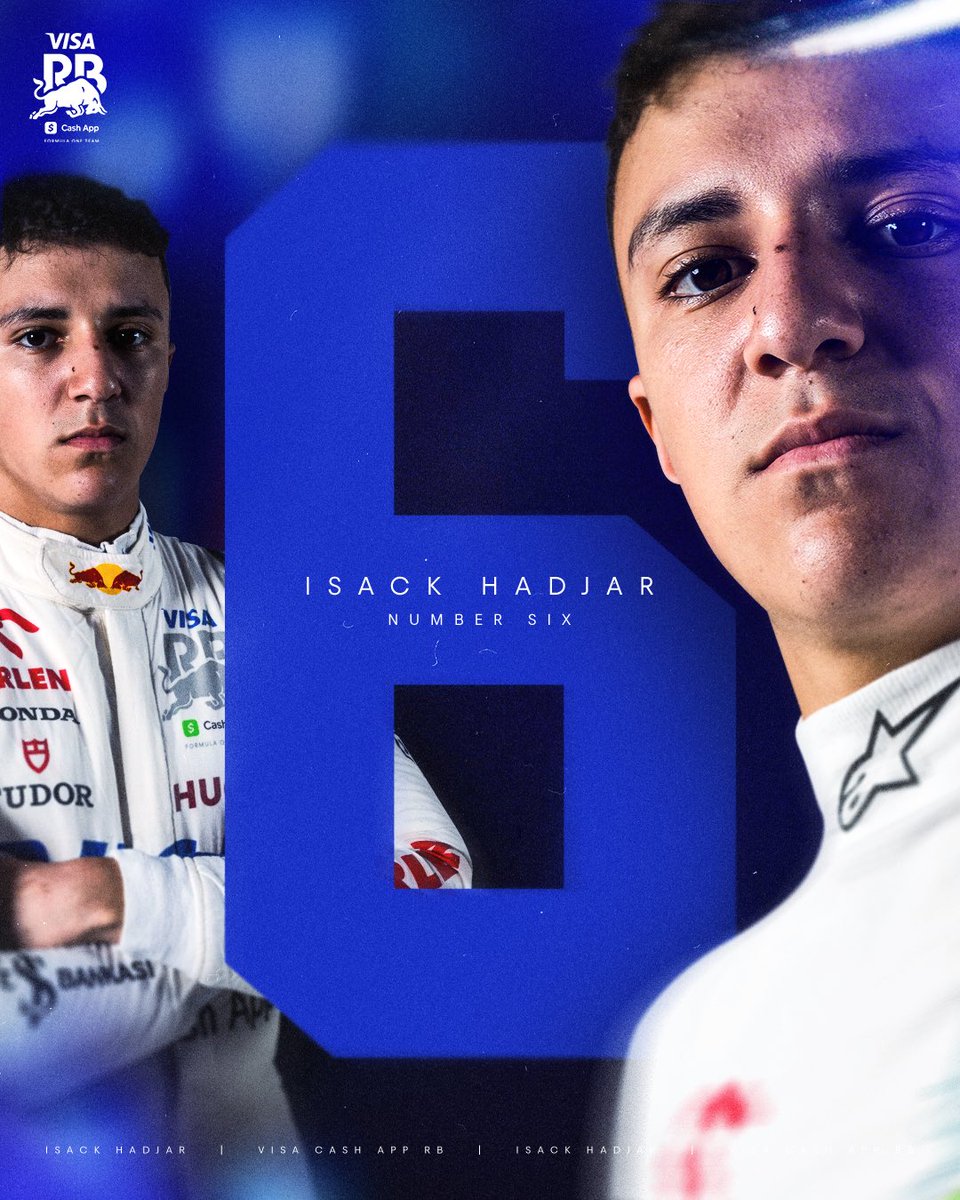 Visa Cash App Racing Bulls F1 Team (@visacashapprb) on Twitter photo If it ain’t broke… don’t SIX it 🫡
<a href="/Isack_Hadjar/">Isack Hadjar</a> will be taking his driver number from his karting days into F1.
#F1 #VCARB If it ain’t broke… don’t SIX it 🫡
<a href="/Isack_Hadjar/">Isack Hadjar</a> will be taking his driver number from his karting days into F1.
#F1 #VCARB