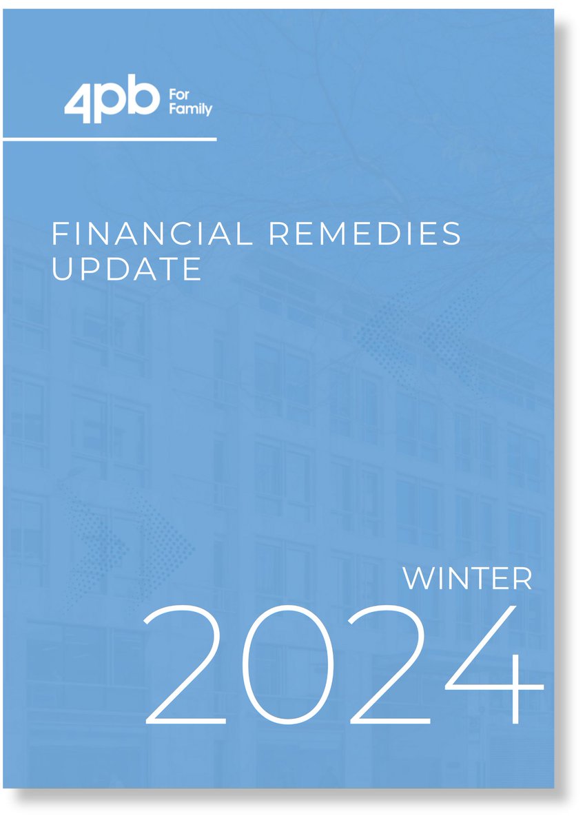 The 4PB Financial Remedies Update – Winter 2024 edition is now available.

This edition is an invaluable resource for #FinancialRemedy law practitioners, covering a range of topics, including Schedule 1 Children Act 1989, Part III, #Matrimonialisation, #Conduct, and Non-court