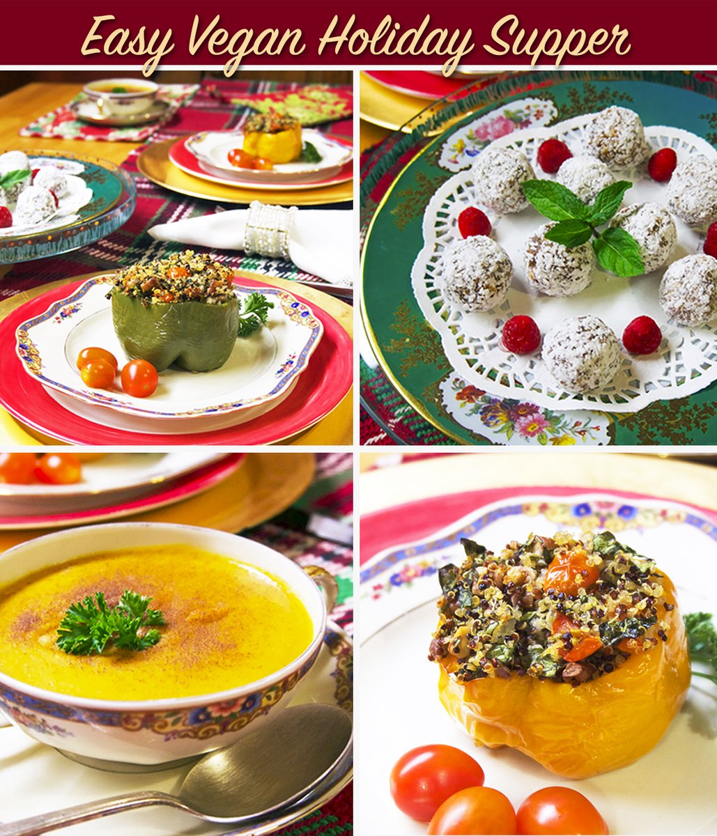 Jazzyvegetarian's tweet photo. Here's an easy, delicious and festive #vegan and #glutenfree menu to serve throughout the winter season. 🌲⛄️❄️Wishing you a healthy, happy holiday! https://t.co/MkhZOmqaau
#glutenfreerecipe #holidaydinner #holidayrecipe #plantbased #vegan #vegandinner #veganrecipe #veganrecipes https://t.co/jwIr5pS80q
