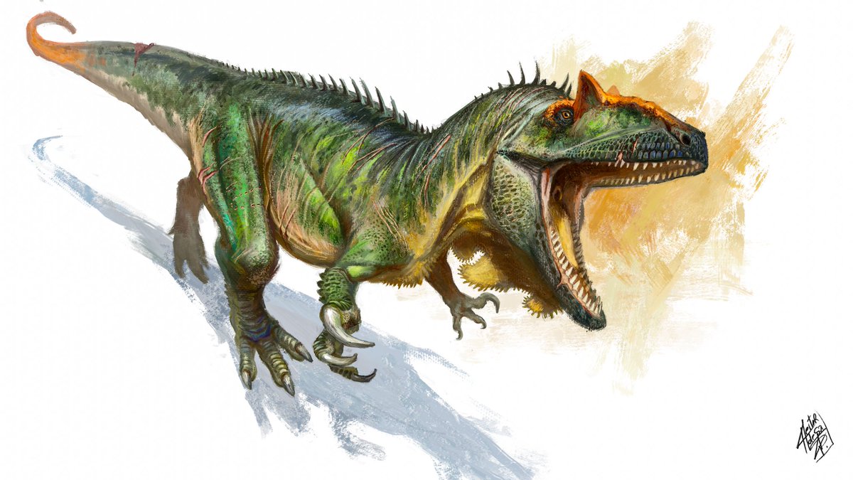 Concept Art of the Elder Chilantaisaurus for the game Aldian of Ancients