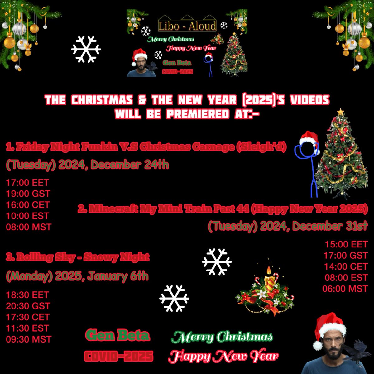 LiboAloud's tweet photo. Stay Tuned 🎄🎅🏻🎇🎆 

#christmas #happynewyear2025 #happy_new_year_2025 #fridaynightfunkin #fnf #minecraft #rollingsky #rolling_sky #libo_aloud https://t.co/QmsKnC0lia