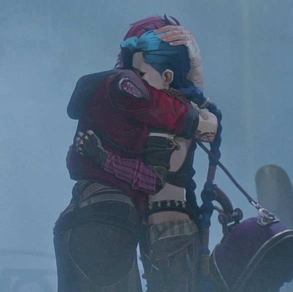 kirammisu's tweet photo. the way vi holds the back of jinx's head as she hugs her 😭 https://t.co/BjuwtkPXbY