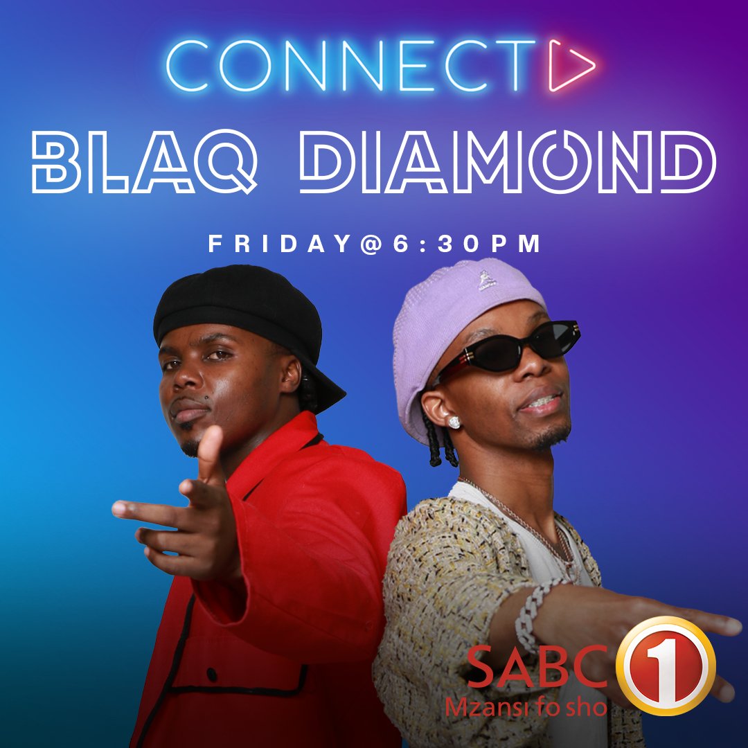 ConnectTVShow's tweet photo. Catch the bubbling Afropop duo of all duo's, who are much loved and adored by many — @blaqdiamond150 Be sure not to miss Connect only on @Official_SABC1 - Mzansi Fo Sho this Friday 27 Dec @6:30PM. #SABC1AngekeBaskhone #Connect #BlaqDiamond https://t.co/o9PWh0PcRT