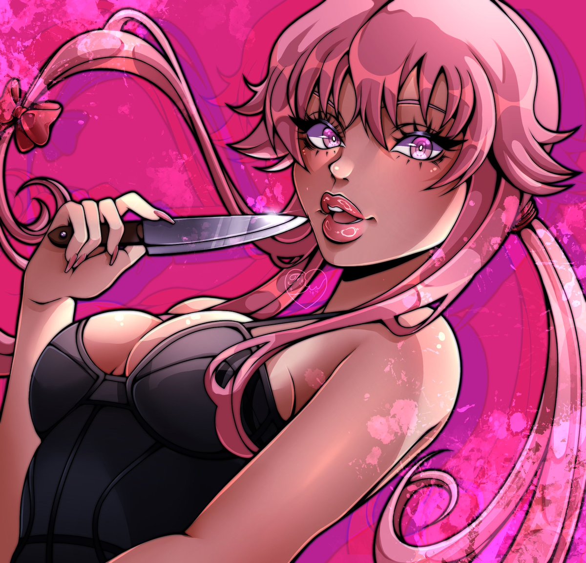 Some old af art of Yuno Gasai from Future Diary/Mirai Nikki #yandere #animedrawing #procreateart
